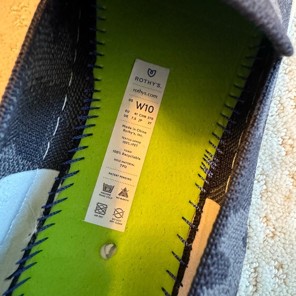 Rothy’s Retired The Original Slip On Sneaker Black Grey Camo Sz 10 - Picture 10 of 10